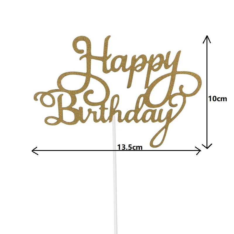 Баннер для торта золотистый серебристый 10 шт./лот | Дом и сад