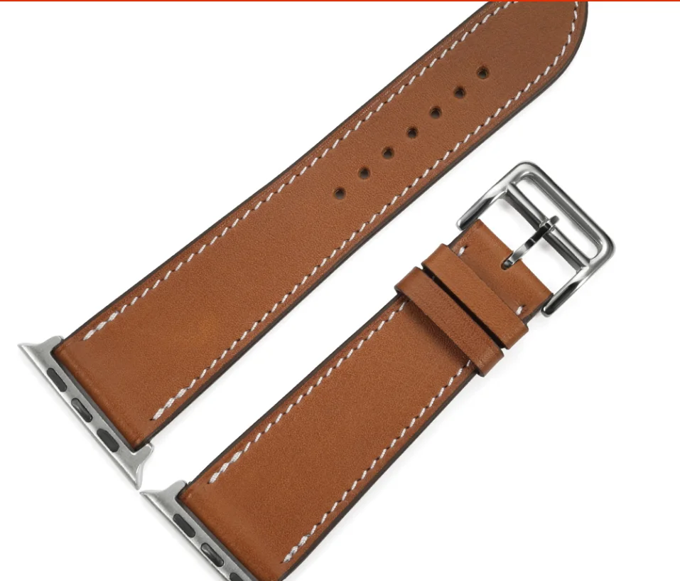 Ремешок из натуральной кожи для iWatch 5 4 3 2 1 сменный ремешок с классической пряжкой для часов Apple Watch 42 мм 38 мм 40 мм 44 мм - Цвет ремешка: brown
