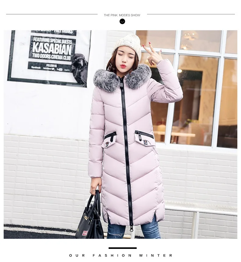 Женская зимняя куртка, модное женское пальто с подкладкой, пальто с капюшоном и меховым воротником, Женская парка, ватная куртка Casaco Feminino, Женская куртка XYG928