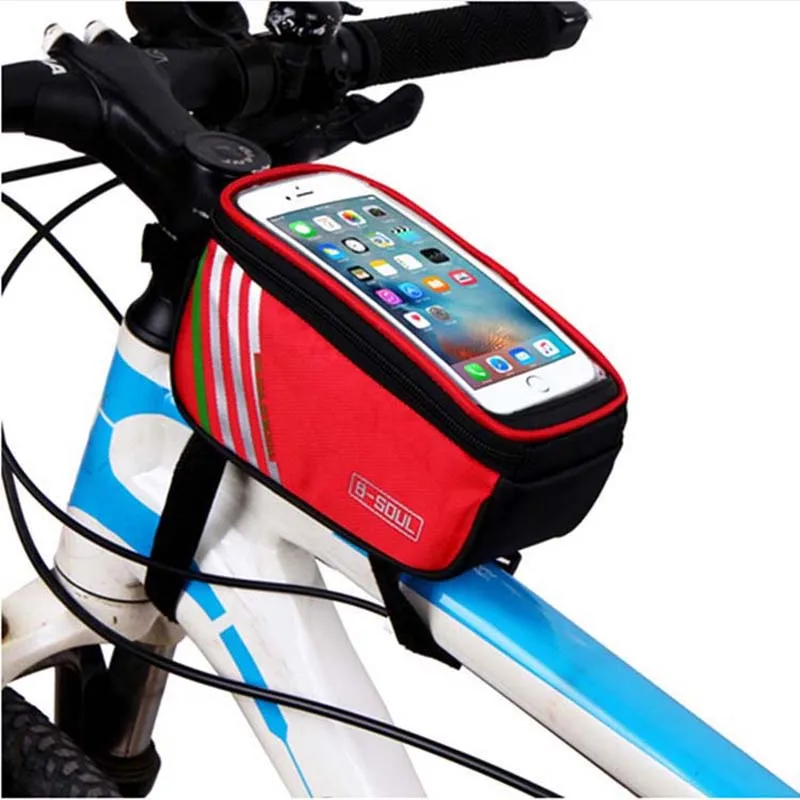 

New Bike Bag Front Phone Bicycle Bag For Bicycle Tube Waterproof Touch Screen Saddle Package For 5-5.7 Inch MTB Bike Accessories