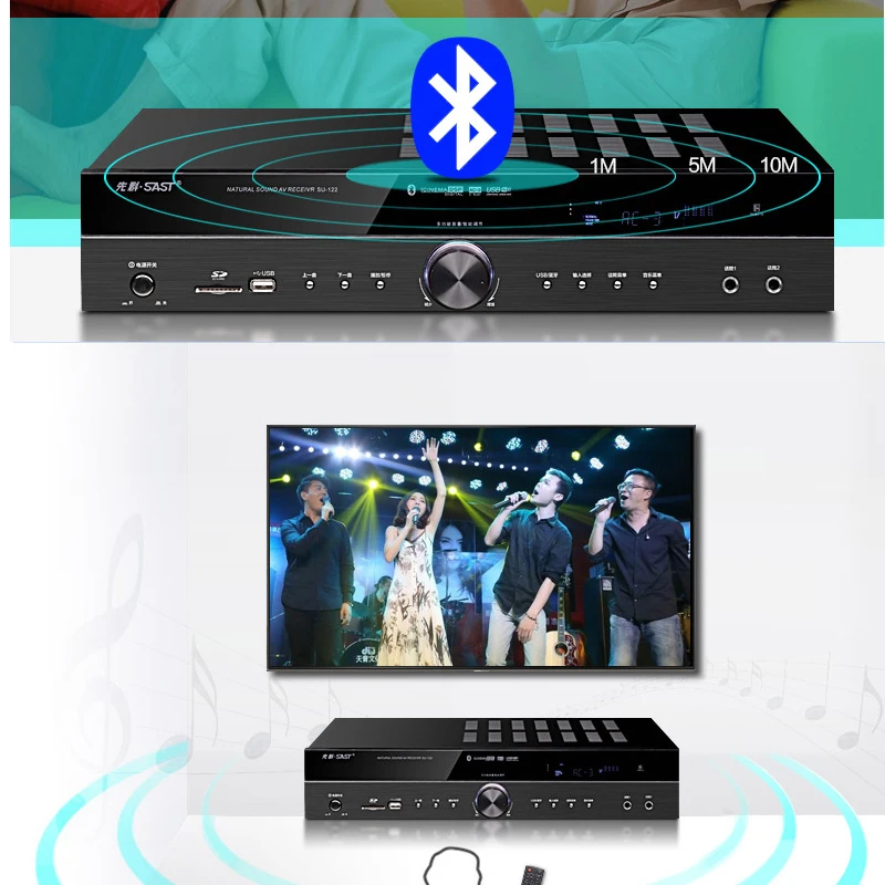 Усилитель KYYSLB 220 В 550 Вт 5 1 стандарта Bluetooth волоконно коаксиальный