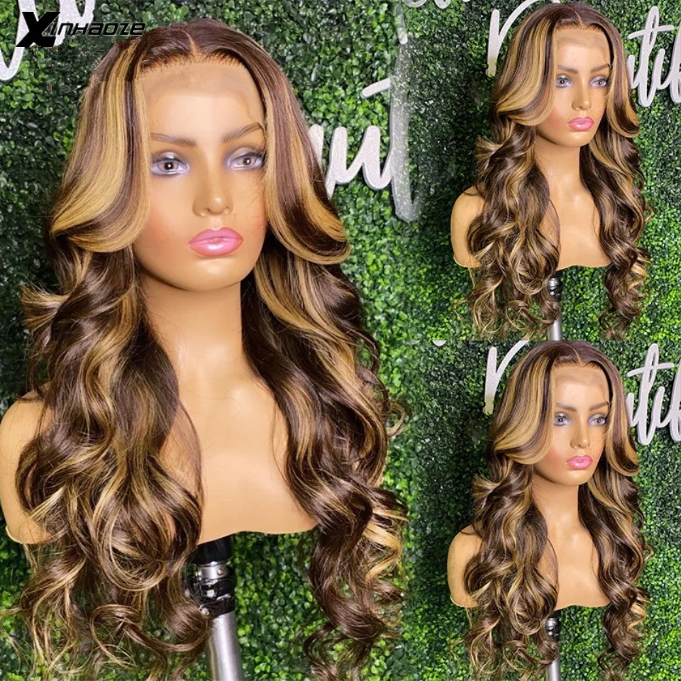 

Highlight 4 27 Ombre Colored Lace Front Human Hair Wig Body Wave Brazilian Remy Frontal Wigs For Women Highlight Closure Wigs