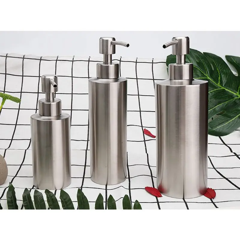 

Manual Stainless Steel Soap Dispenser Hand Metal Pump Lotion Bottle Disinfectant 425C