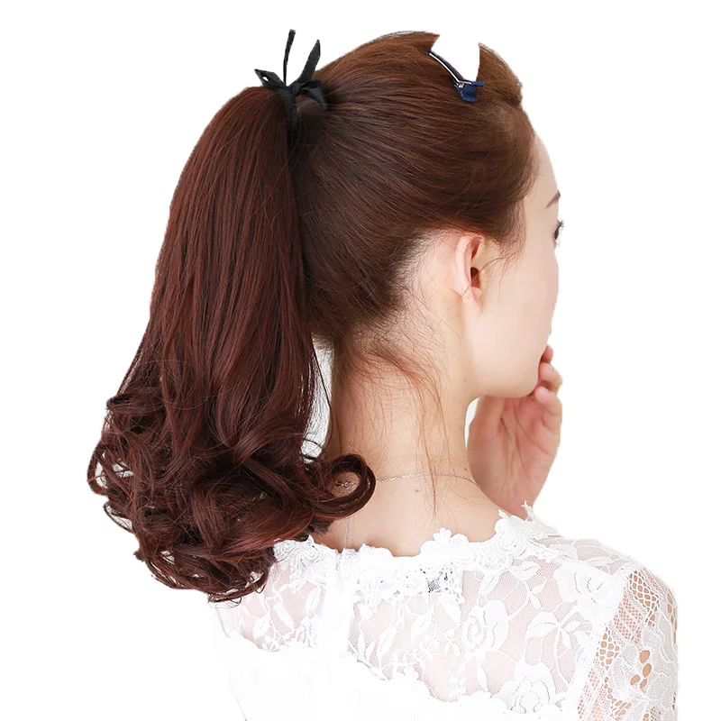 LUPU парик девственные волосы конский хвост средней длины большая волна длинные