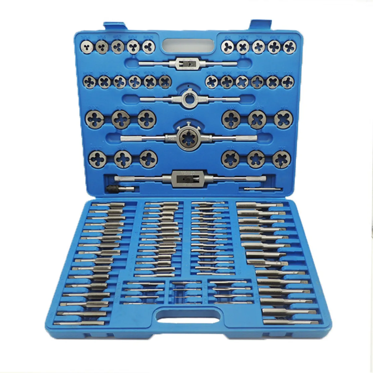 

110Pcs Tap and Die Set Tungsten Steel Titanium Tap and Die Combination Set For Cutting External & Internal Threads