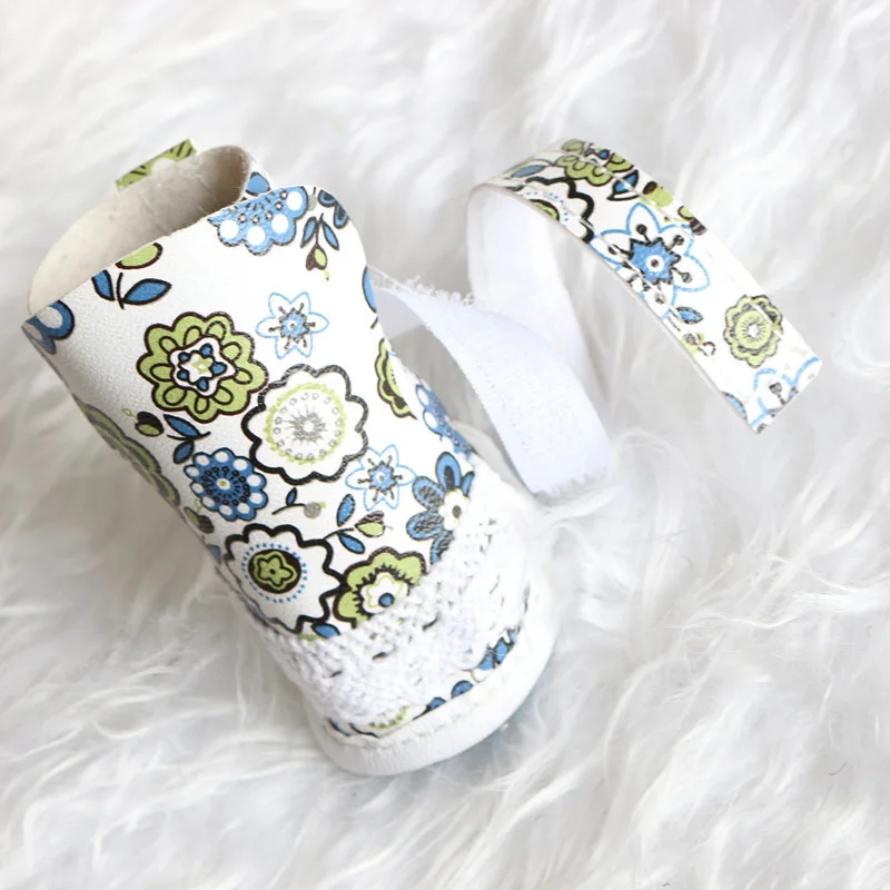 Новинка 4 шт./компл. ботинки из искусственной кожи для собак с цветочным принтом