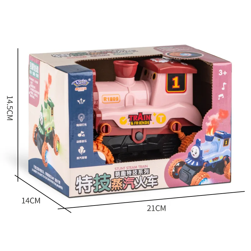 

Moving Car Toy Special Steam Train Toys Light Music Concert Smoke Electric Spray Toy Car Three-dimensional Flip Up Rotation