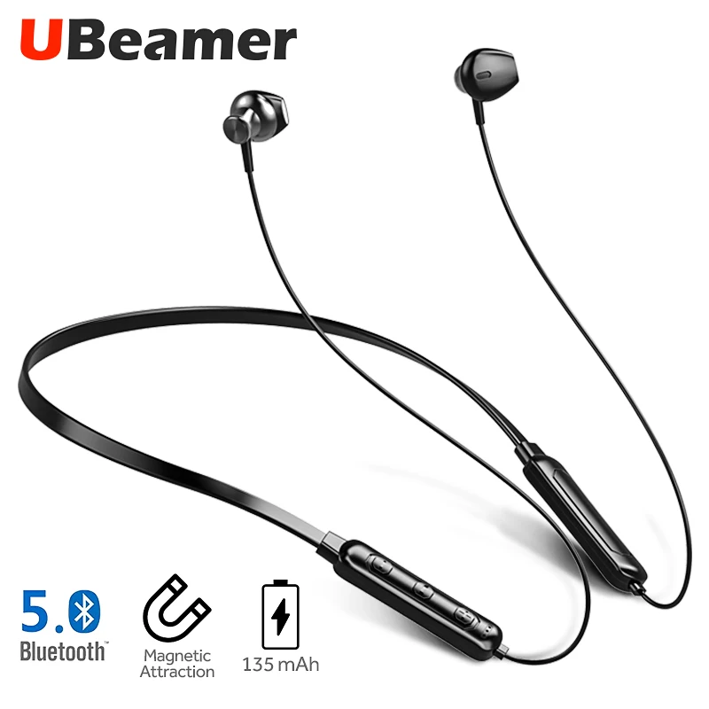 Наушники UBeamer Q7 Bluetooth V5.0 беспроводная гарнитура с креплением на шею большая