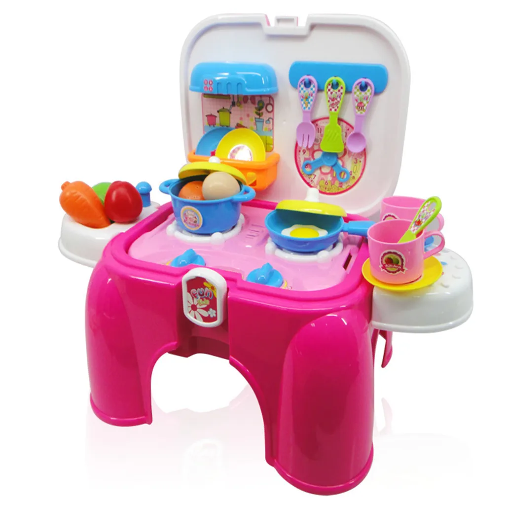 

COMPUDA 2 in 1 Children's Kitchen Cooking Set Toy With Light Folded Into A Step Stool