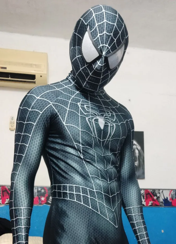 

Halloween Costume The Amazing 3 Black Venom Tights Cosplay Costume jumpsuit Halloween Zentai Suit