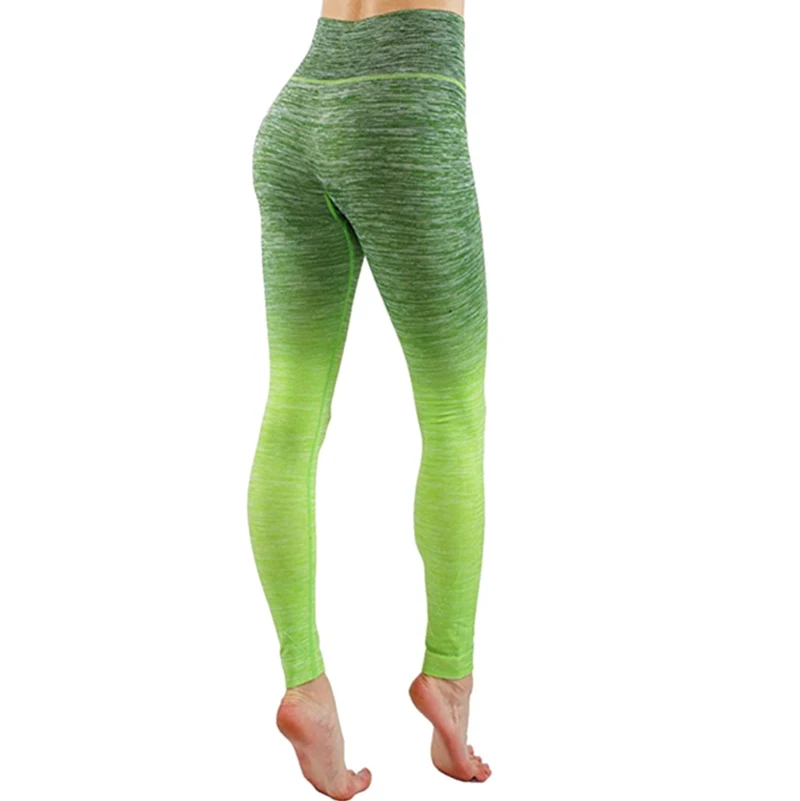 Sport Yoga Gradient color energy Legging Women Workout Fitness Jogging Running Pants Gym Tights Stretch Sportswear Leggings | Спорт и