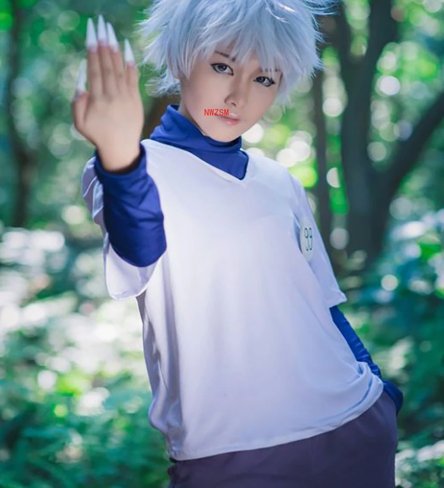 

Anime Hunter x Hunter Killua Zoldyck Cosplay Costume Custom Made Cosplay suit Killua Zoldyck uniform Wig