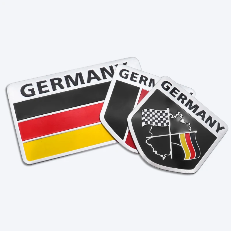 

3D Metal German Flag Badge Deutsch Logo Car Sticker Scratch Cover Sticker Metal Modification Sticker Car Accessories