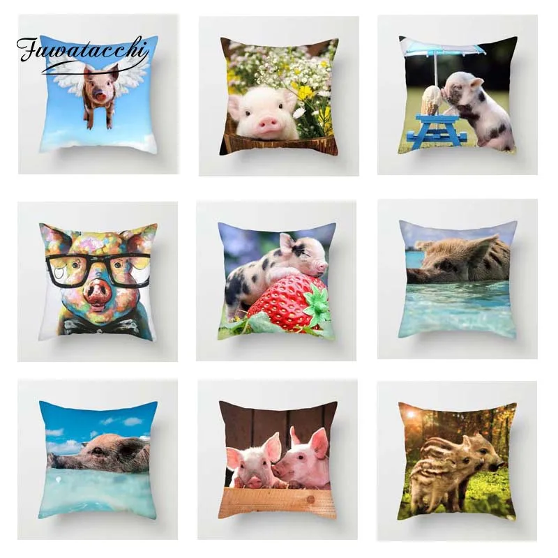Чехол для подушки Fuwatacchi с маленькими свиньями милые животные свинья наволочка