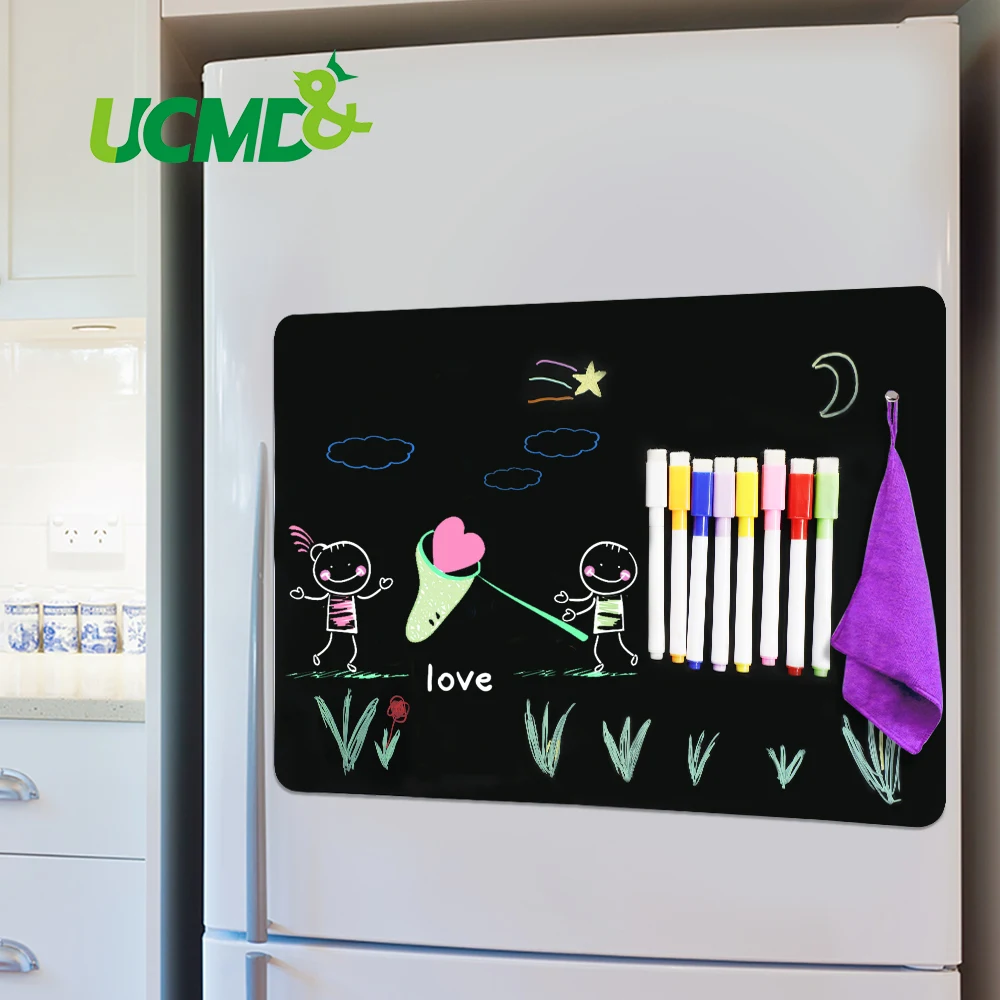 Магнитная доска для холодильника наклейка с 8 цветными меловыми маркерами