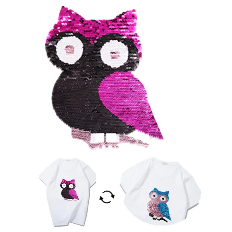 Патчи с блестками милые нашивки птицами меняющие цвет для одежды логотип сделай