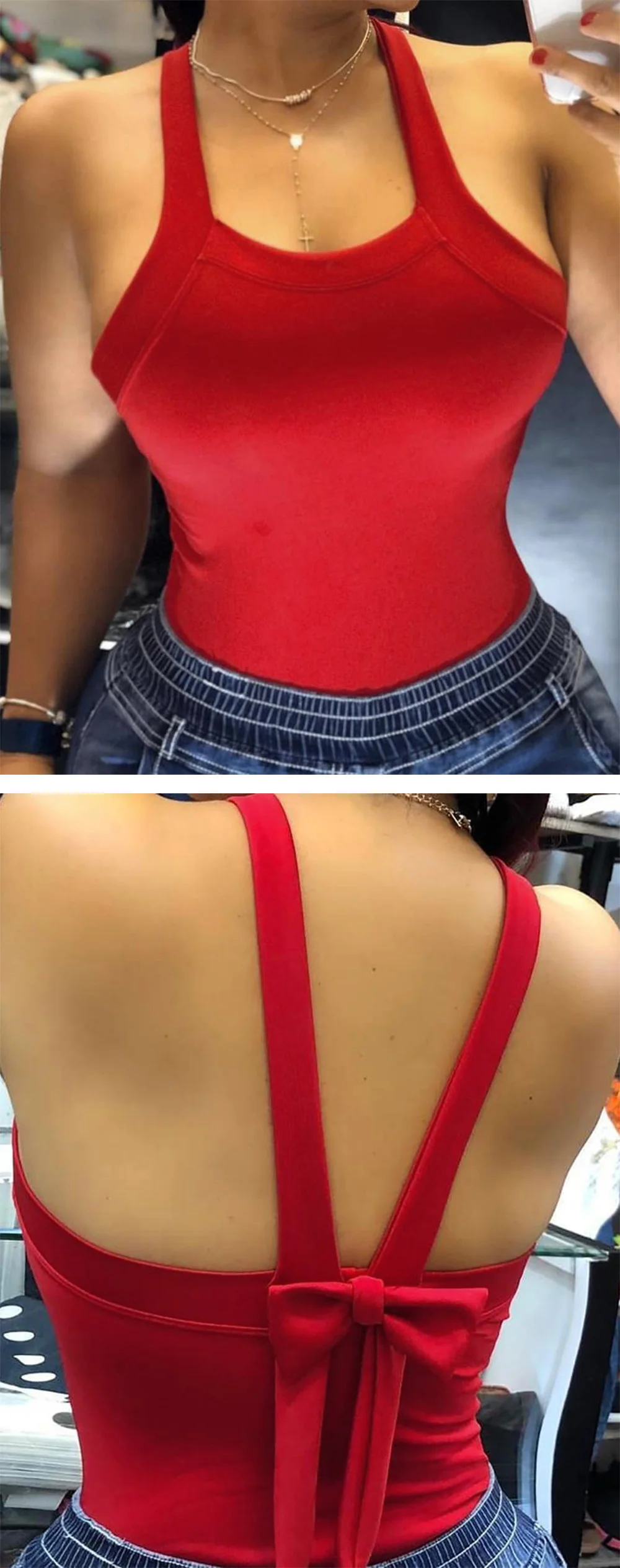 

Women Summer Tank Tops Solid, Skinny Sleeveless Backless O-neck Vest Lady Sexy Casual Fitness Bottom Shirt