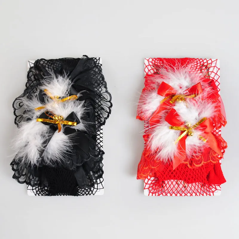 Новые женские повседневные ажурные чулки рождественские пушистые однотонные