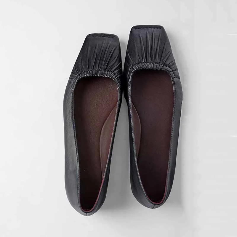 

Women's Slip Ons Square Toe Casual Flats Shoes Black Size 4.5-9 Soft Sole M26