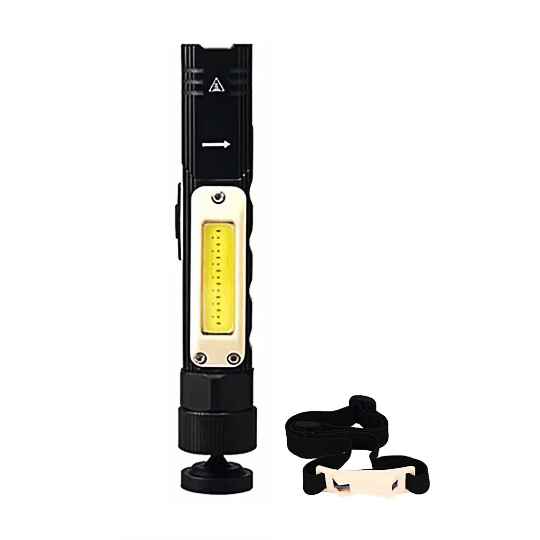 

Handfree Tactical Flashlight Dual Fuel 90 Degree Twist Clip Rotary Rechargeable Super Bright 5 Modes Outdoor LED Flashlight