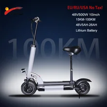 Powerful Electric Scooter with Seat 48V 500W Motor 10 Inch Tire Electric Scooter for Adult Folding Patinete Electrico Adulto Men