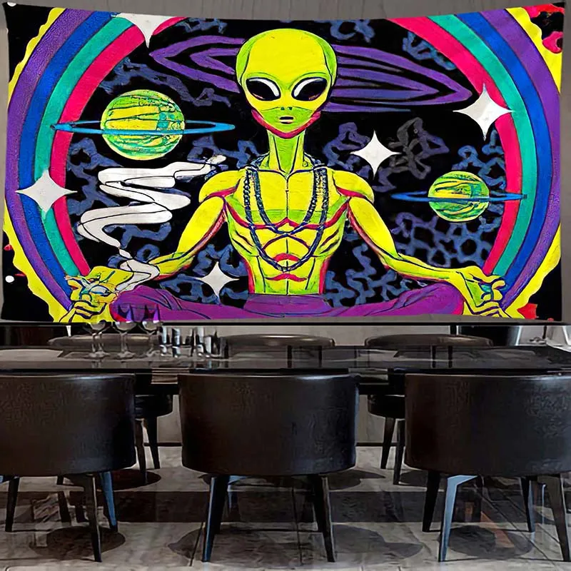 

Alien Tapestry Mandala Macrame Hippie Art Wall Hanging Boho Decor Tapestries For Living Room Home Dorm Decor