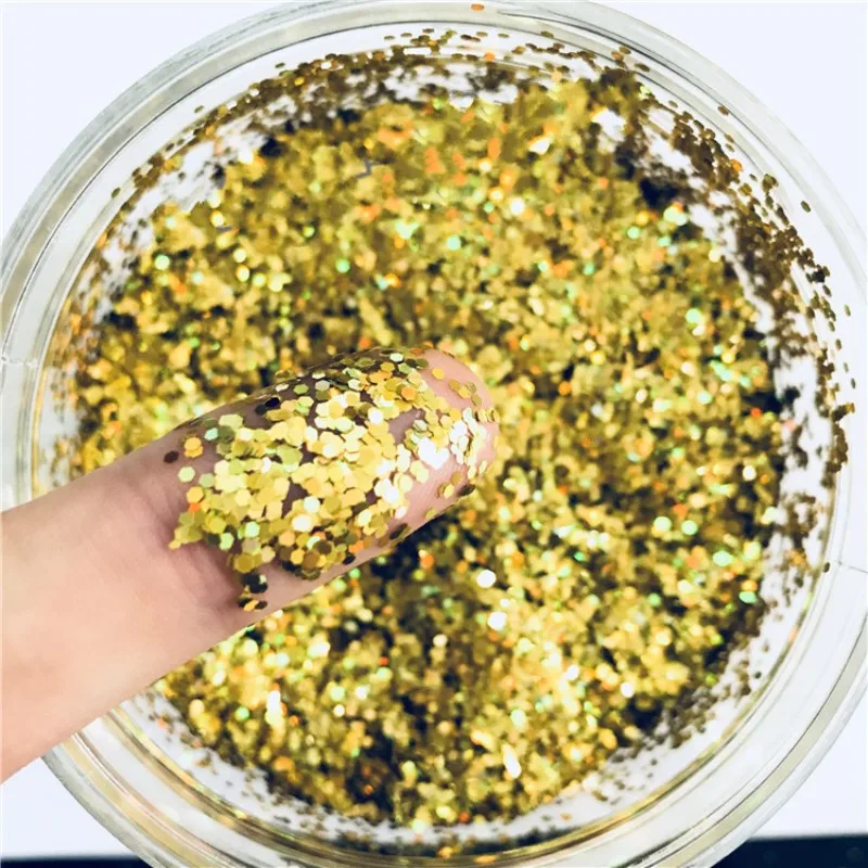 Ультратонкая 3D блестка для ногтей 1 мм точечная Лазерная сверкающая ПЭТ расшитая