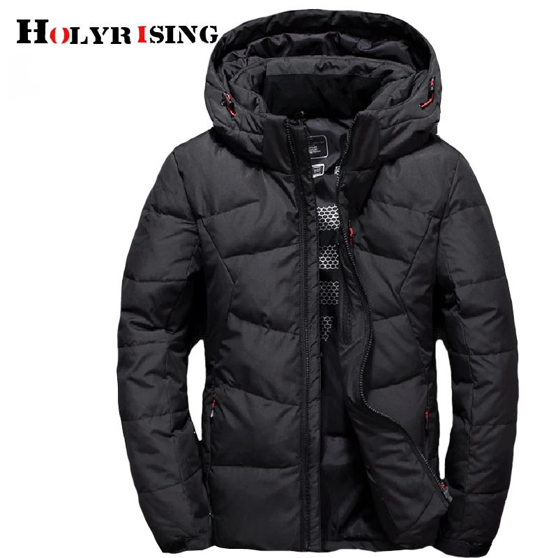 Пуховая парка Holyrising Мужская толстая зимняя куртка пальто на белом утином пуху