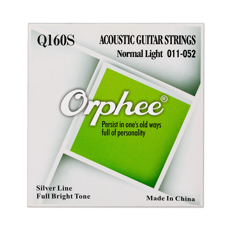 Orphee Q160S Acoustic Strings Set Normal Light 011-052 Silver Plated Wound Guitarra 1st-6th Accessory |