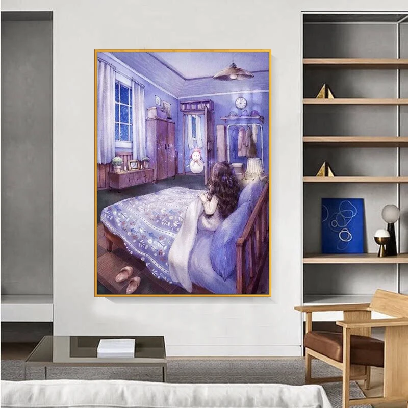 

Happy Time-Girl,Needlework,DIY Cartoons painting Cross stitch ,scenery,11CT,Cross-Stitching,Home Decoration