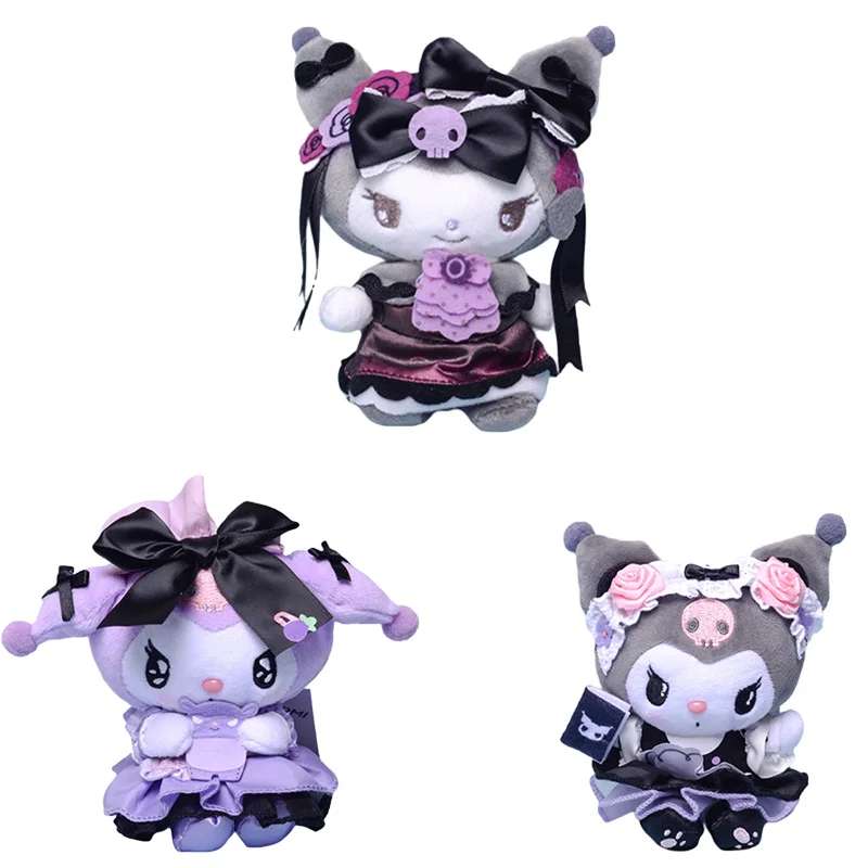 Kawaii Sanrio плюшевая игрушка аниме мультфильм Kuromi Лолита платье Симпатичный