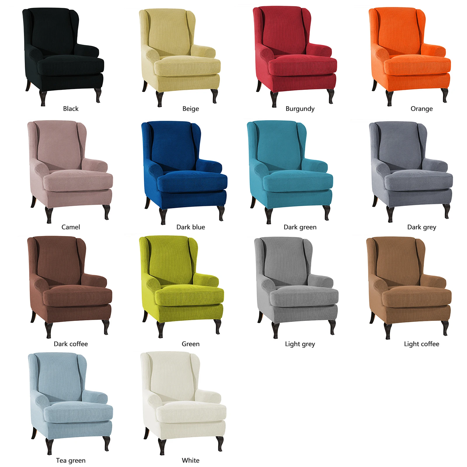 

Sofa Covers Wing Chair Elastic Slipcover Fabric Stretch Couch Slipcover Polyester Spandex Furniture Protector Cover Sofa Covers