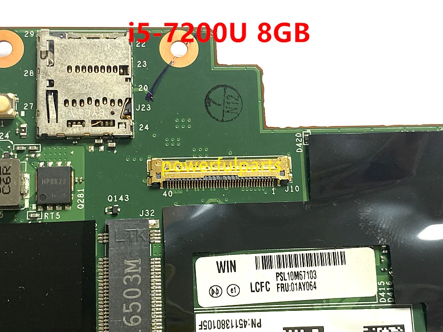 100 working for lenovo x1 carbon motherboard 5th gen i5 7200 cpu8g ram fru 01ay064 dx120 nm b141 mainboard tested well free global shipping