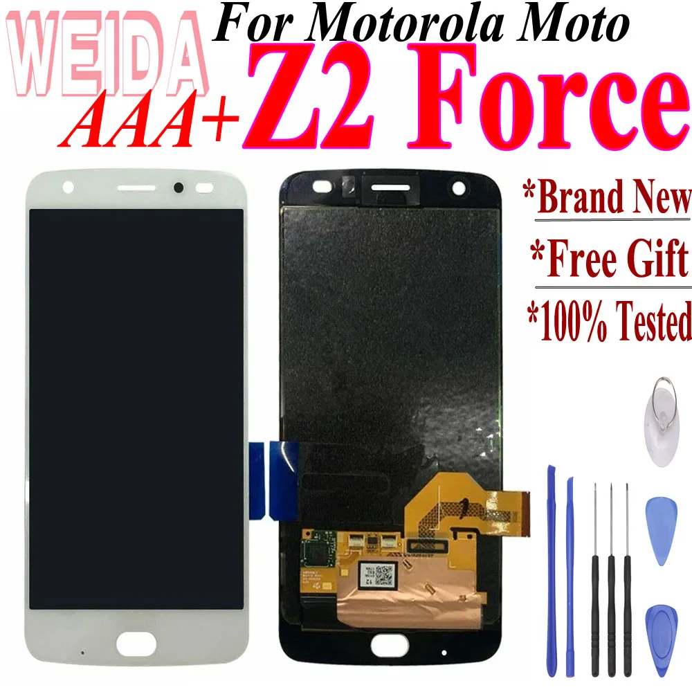 ЖК дисплей без битых пикселей для Motorola Z2 Force XT1789 дигитайзер сенсорный экран в