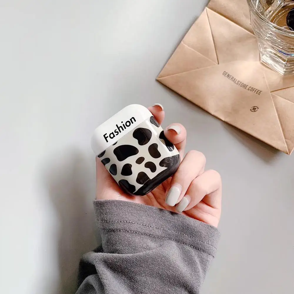 Модный Леопардовый Bluetooth беспроводной набор наушников Airpods силиконовый чехол для