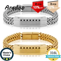 aradoo stainless steel bracelet mens bracelet holiday gift for bracelet metal bracelet clasp bracelet korea