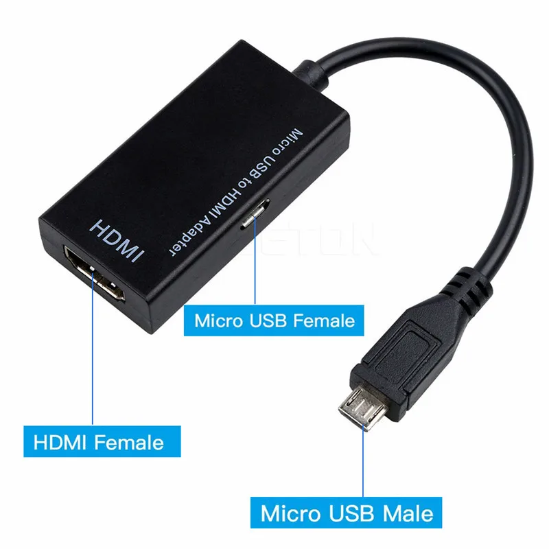 Адаптеры HDTV 1080P HD микро USB гнездовой адаптер кабель к HDMI совместим с устройством