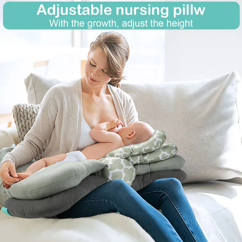 TYRY.HU-almohadas de lactancia para beb&eacute;, modelo ajustable de capas, coj&iacute;n de lactancia multifunci&oacute;n, 3 colores-2
