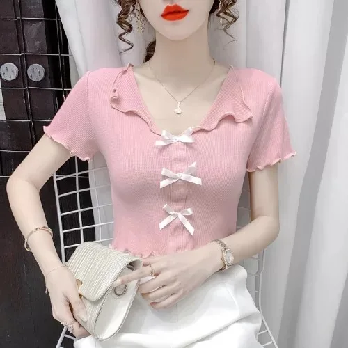 

T-shirt Women 2021 New pink Women White T Shirt summer Cotton T shirt