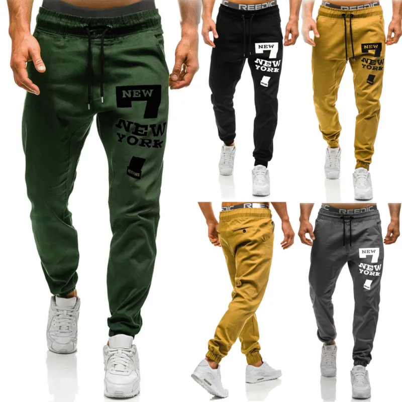 Мужские повседневные спортивные длинные брюки облегающие беговые джоггеры для