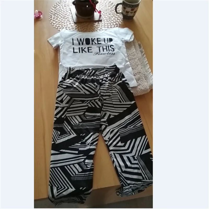 Комплект детской одежды для девочек футболка с надписью топы принтом зебры
