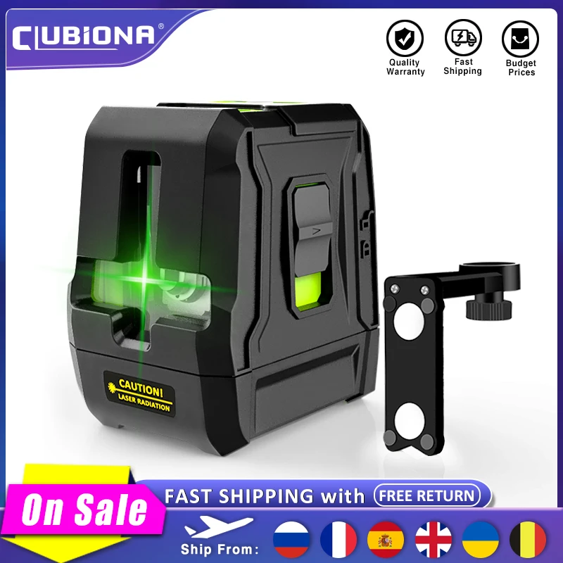 Лазерный уровень с магнитным кронштейном защитой от падения и зеленым лучом|level