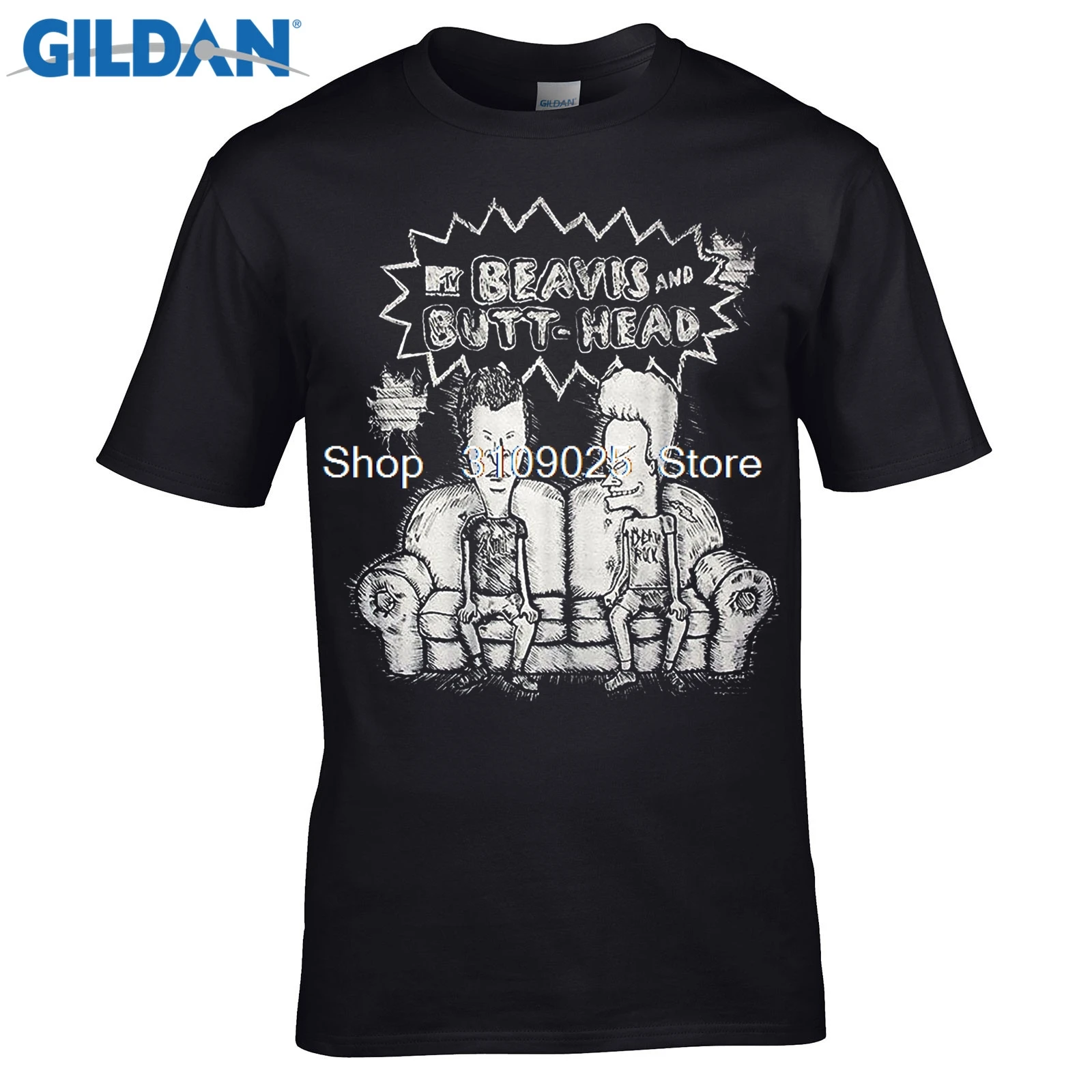 Men Fashion Brand T Shirt New Short Sleeve Round Collar Mens Shirts Beavis And Butthead Couch Sketch t-shirt | Мужская одежда