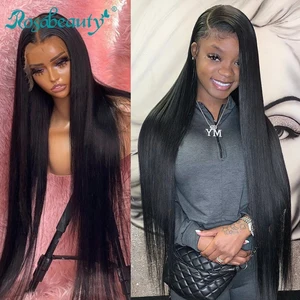 Rosabeauty 360 кружевной передний al парик 30 40 дюймов ПРЯМОЙ Glueless 13X 4 кружевные передние человеческие волосы парики бразильские для черных женщин