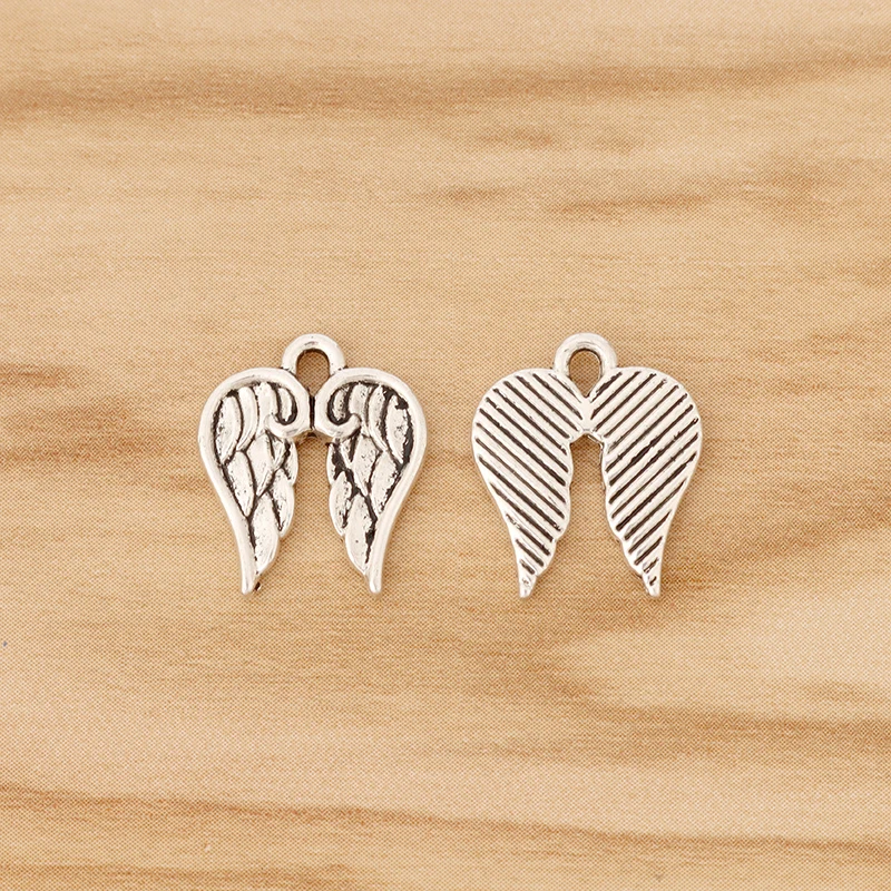 

50 Pieces Tibetan Silver Angel Wing Charms Pendants for DIY Bracelet Necklace Jewellery Making Findings Accessories