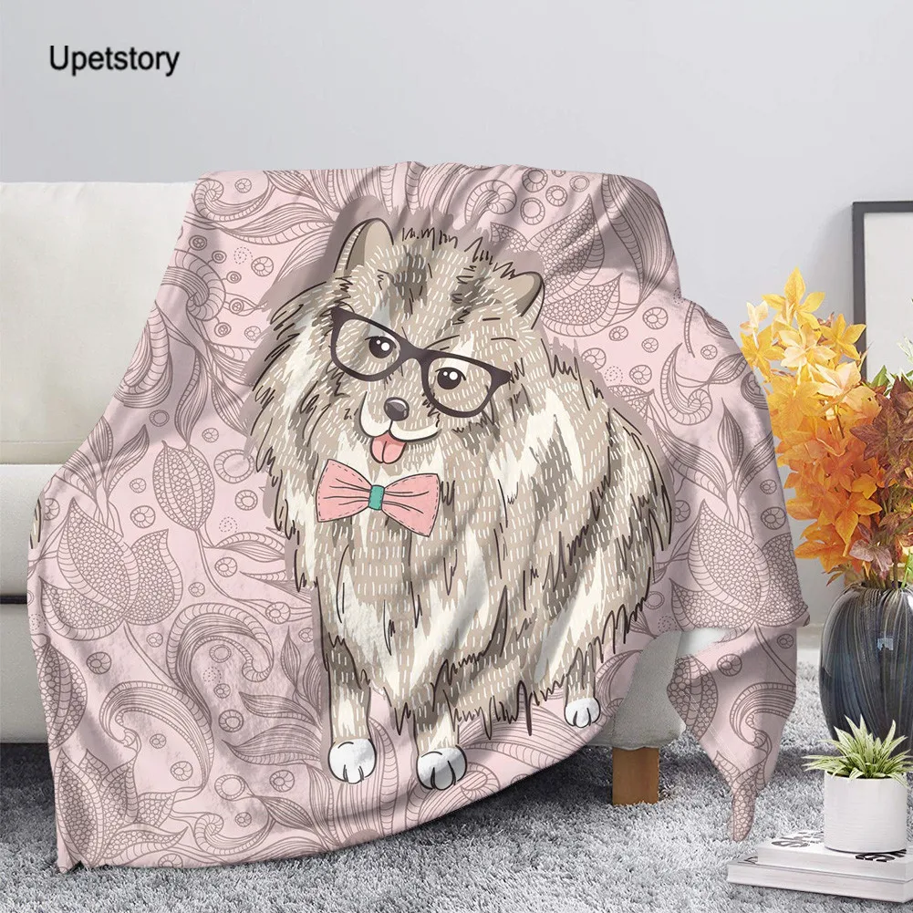 

Upetstory-Manta de felpa con estampado de perro para adultos y niños, edredón fino de lana para sofá, silla y cama