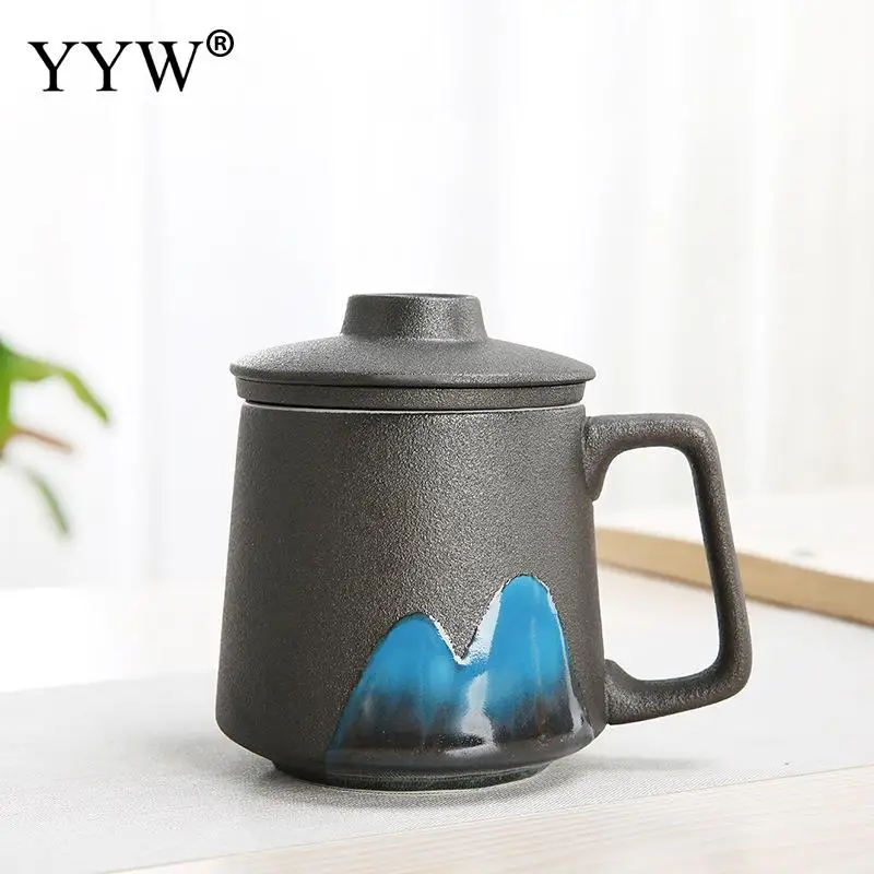 Оригинальная керамическая Пара кружка для кофе с крышкой большая емкость кружки