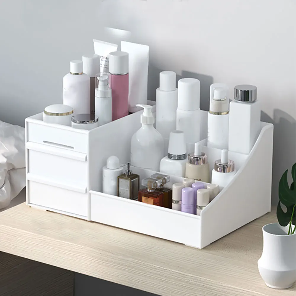 

Women Girls Cosmetic Storage BoxLarge Capacity Cosmetic Makeup Organizer Holder Sundries Container Desktop Big Makeup Organizer