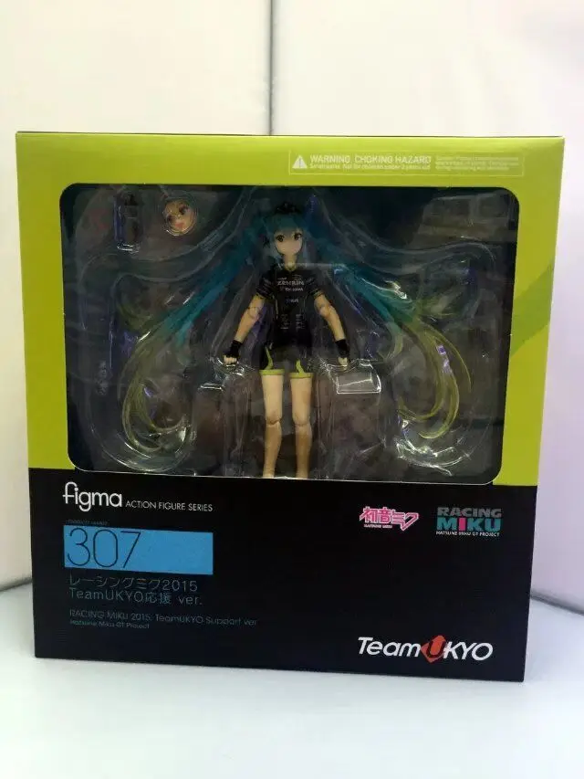14 см аниме фигурка Вокалоид Хацунэ Мику Figma 307 команда uyo поддержка Ver Велоспорт велосипед Модель Коллекция спортивная девушка кукла - Цвет: with original box