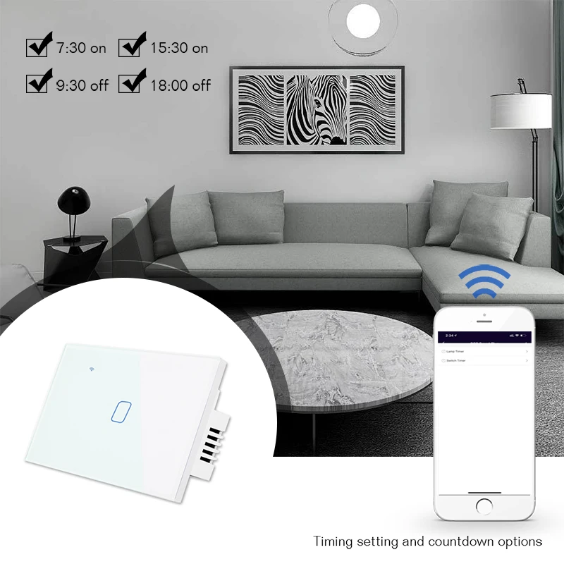 Zigbee Tuya Smart настенный светильник переключатель 1/2/3/4 ряда 2/3Way нам WiFi сенсорный